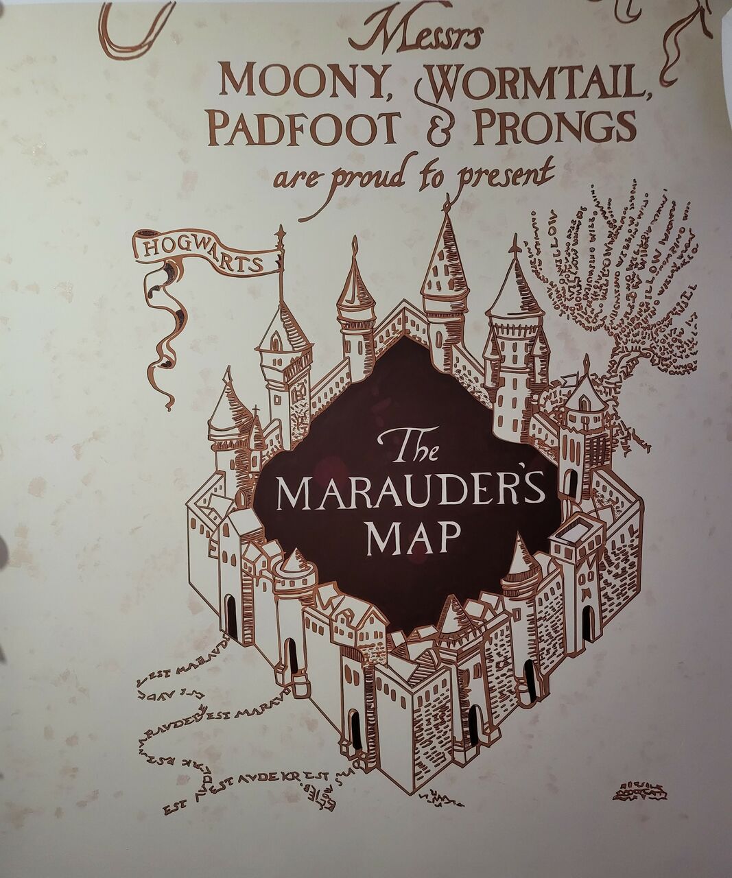 Adolphe BARBONI Carte du Maraudeur. Harry Potter