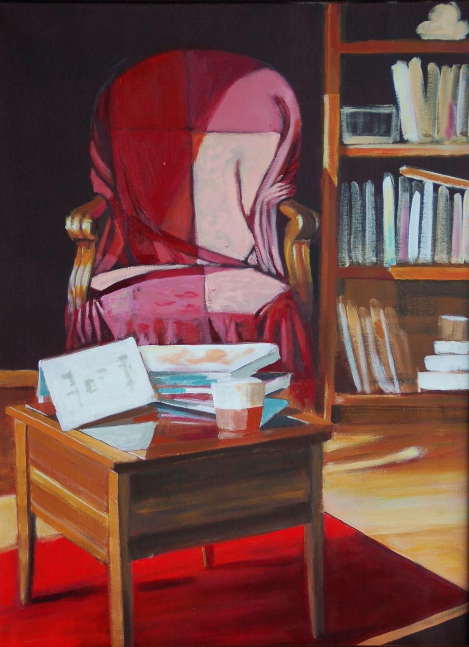 BLANCHÈRE Francis " Salon rouge " 
