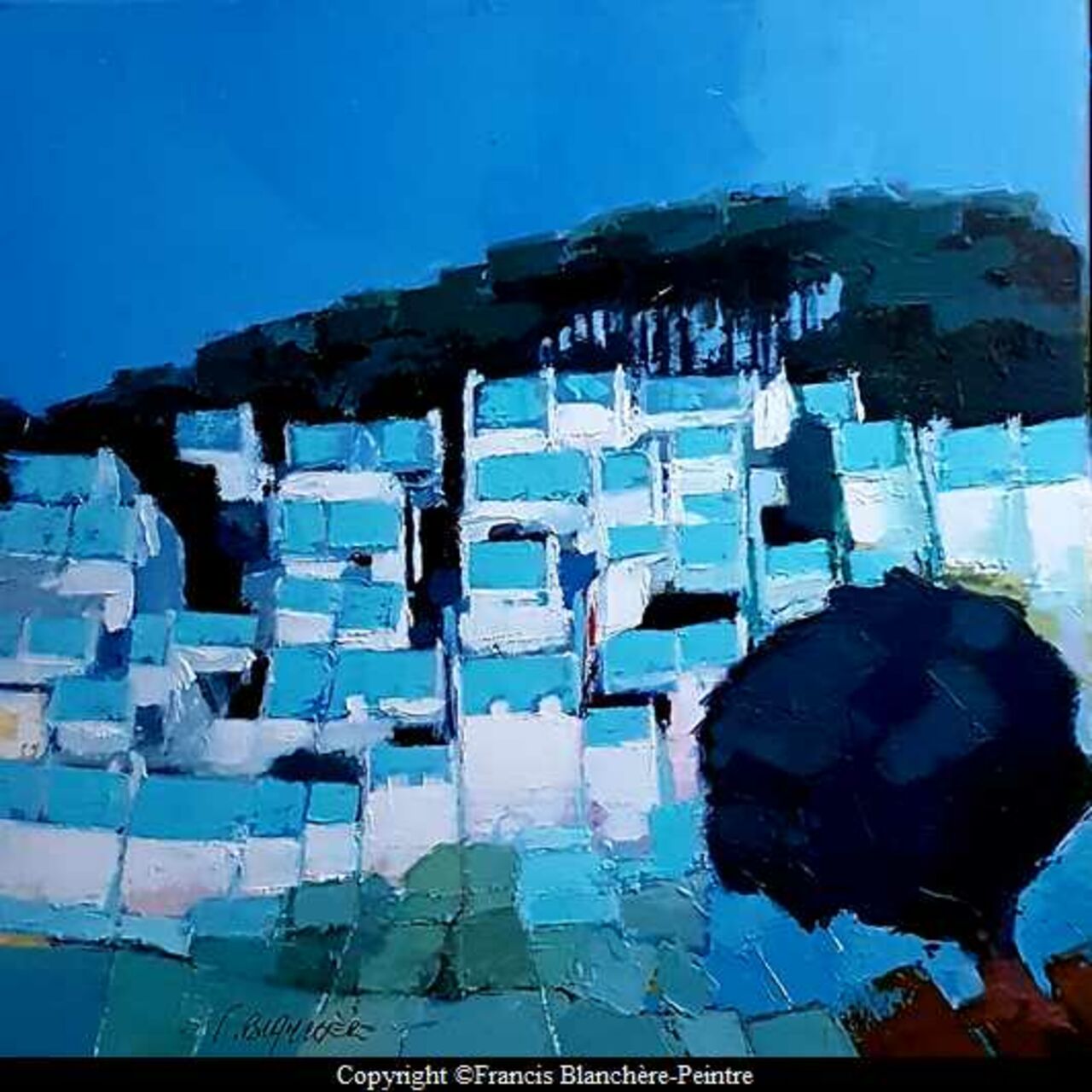 BLANCHÈRE Francis /  Artiste - Peintre "Bono en Bleu" 