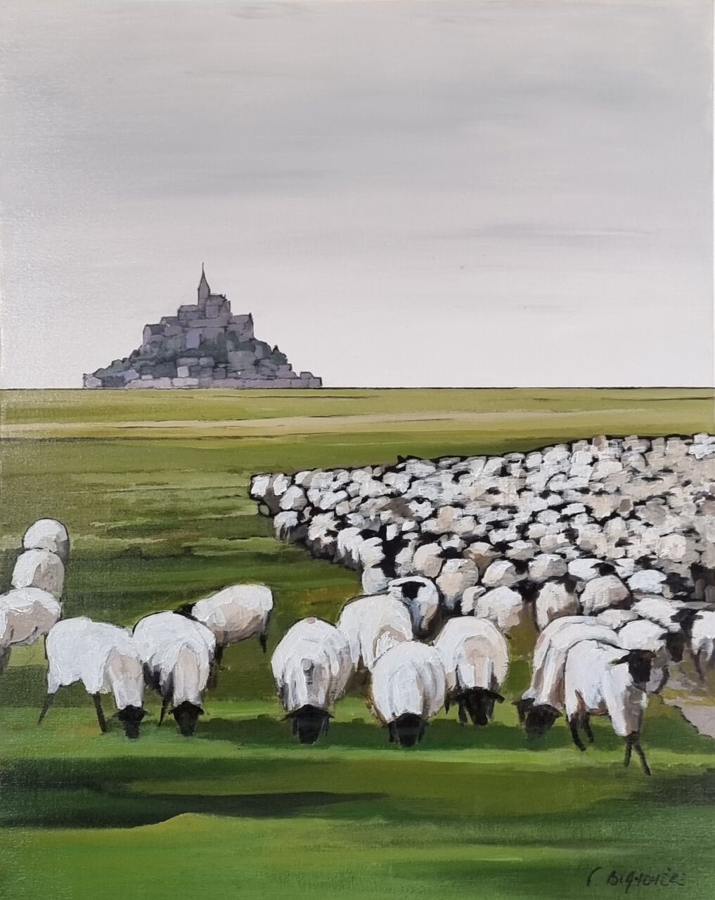 BLANCHÈRE Francis /  Artiste - Peintre " Pré salé "