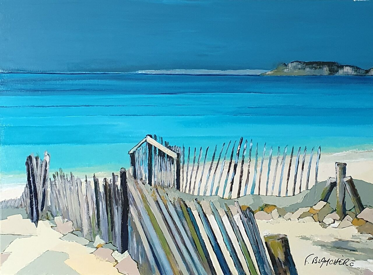 BLANCHÈRE Francis /  Artiste - Peintre "Ambiance plage " 