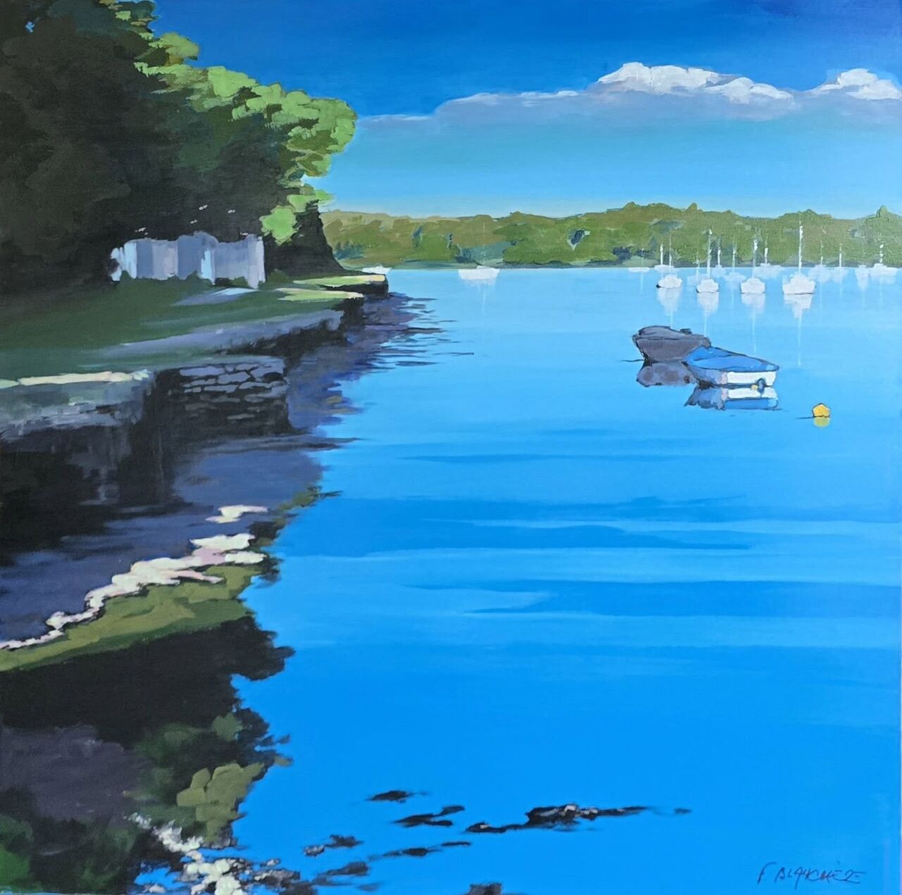 BLANCHÈRE Francis /  Artiste - Peintre "Ancré dans le bleu" Disponible