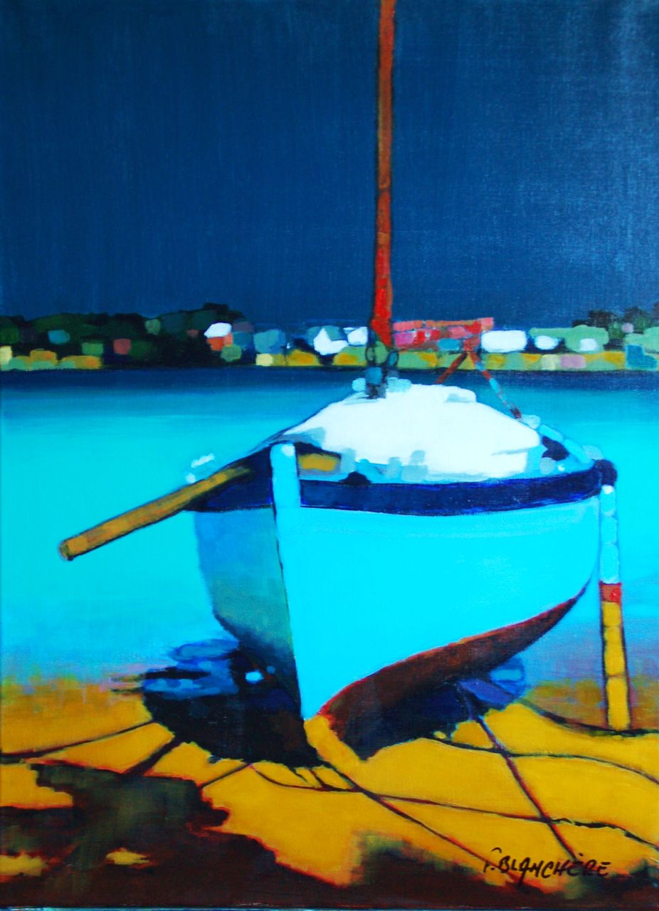 BLANCHÈRE Francis /  Artiste - Peintre "Barque bleue" Plus disponible