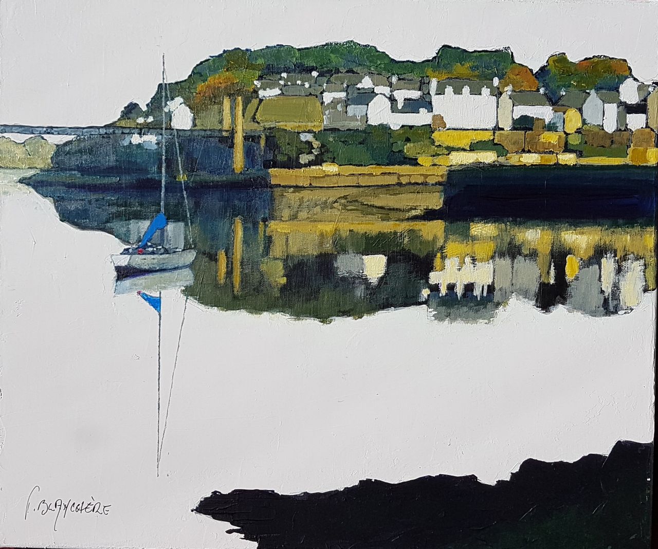 BLANCHÈRE Francis /  Artiste - Peintre "Le Vieux Pont LE BONO" 