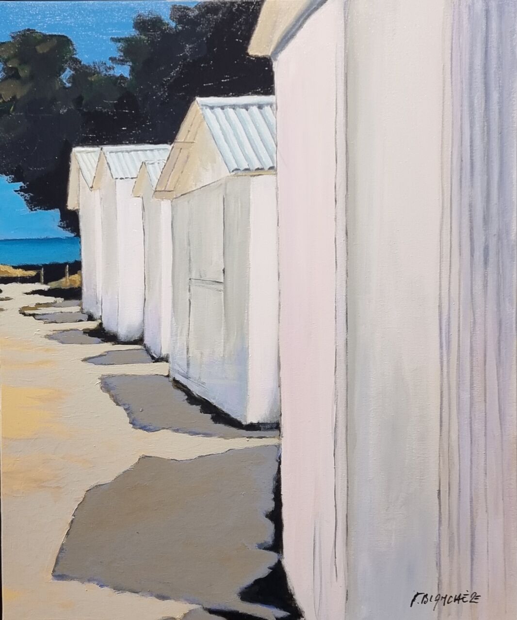 BLANCHÈRE Francis /  Artiste - Peintre " Rencontre au cabanon "  