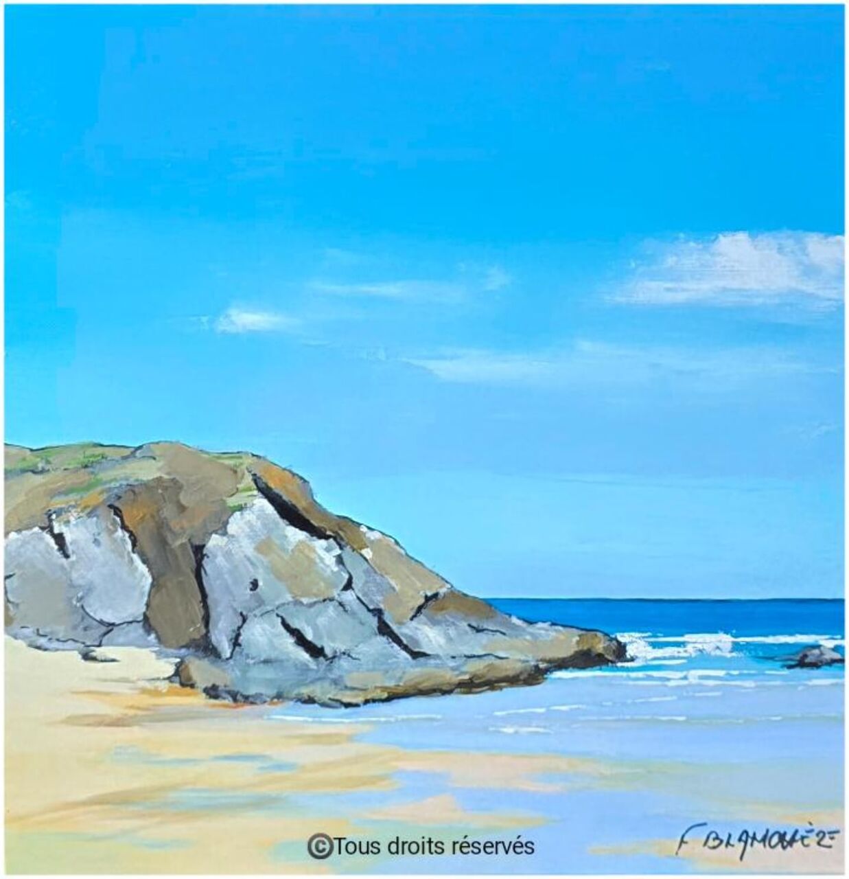 BLANCHÈRE Francis /  Artiste - Peintre "Sérénité côtière" Disponible