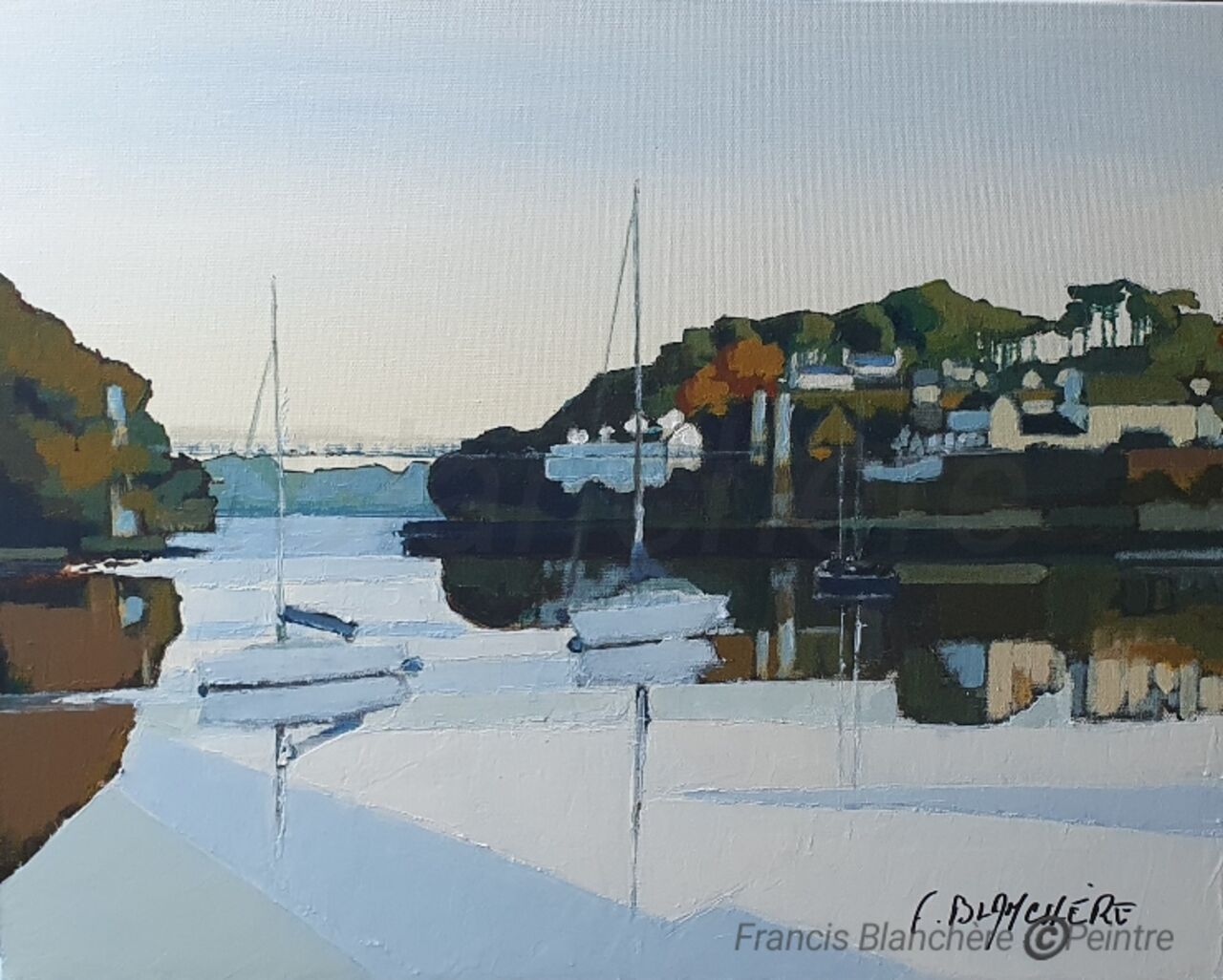 BLANCHÈRE Francis /  Artiste - Peintre "Vue Port du Bono" 