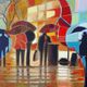 BLANCHÈRE Francis /  Artiste - Peintre - " Sous la pluie "  Disponible