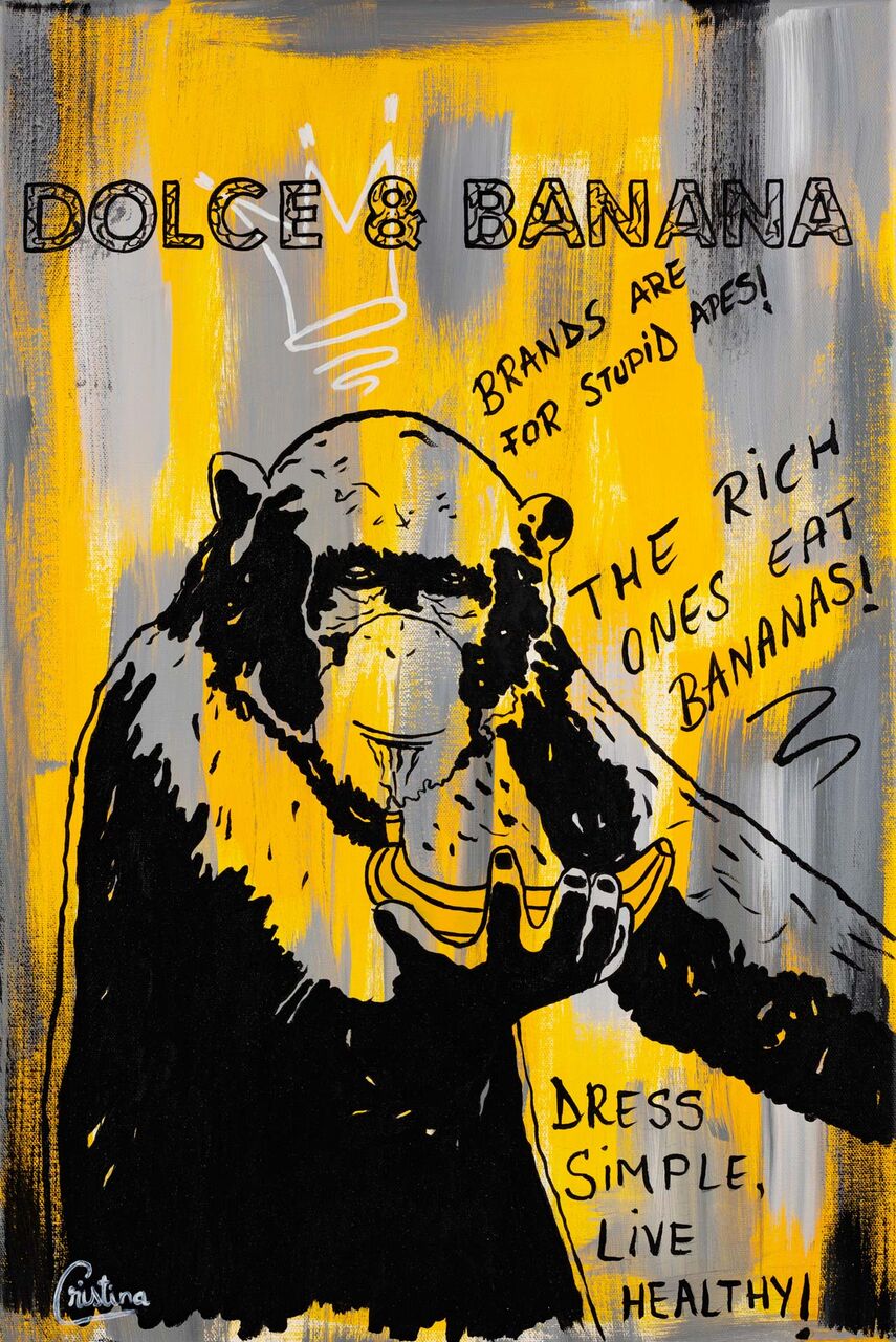 Cristina Pop Art Eat bananas - pop art painting by Cristina Pop Art