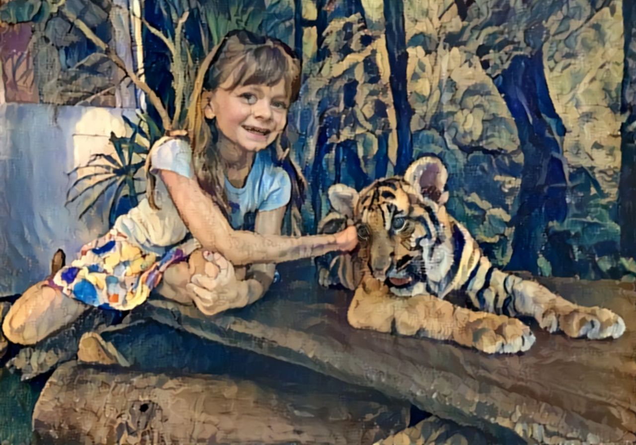 Danielle Arnal caresse au tigre