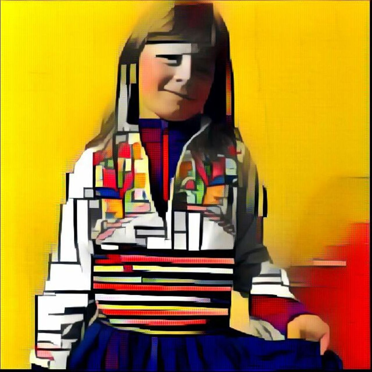 Danielle Arnal Chloé au Pérou à la manière de Mondrian