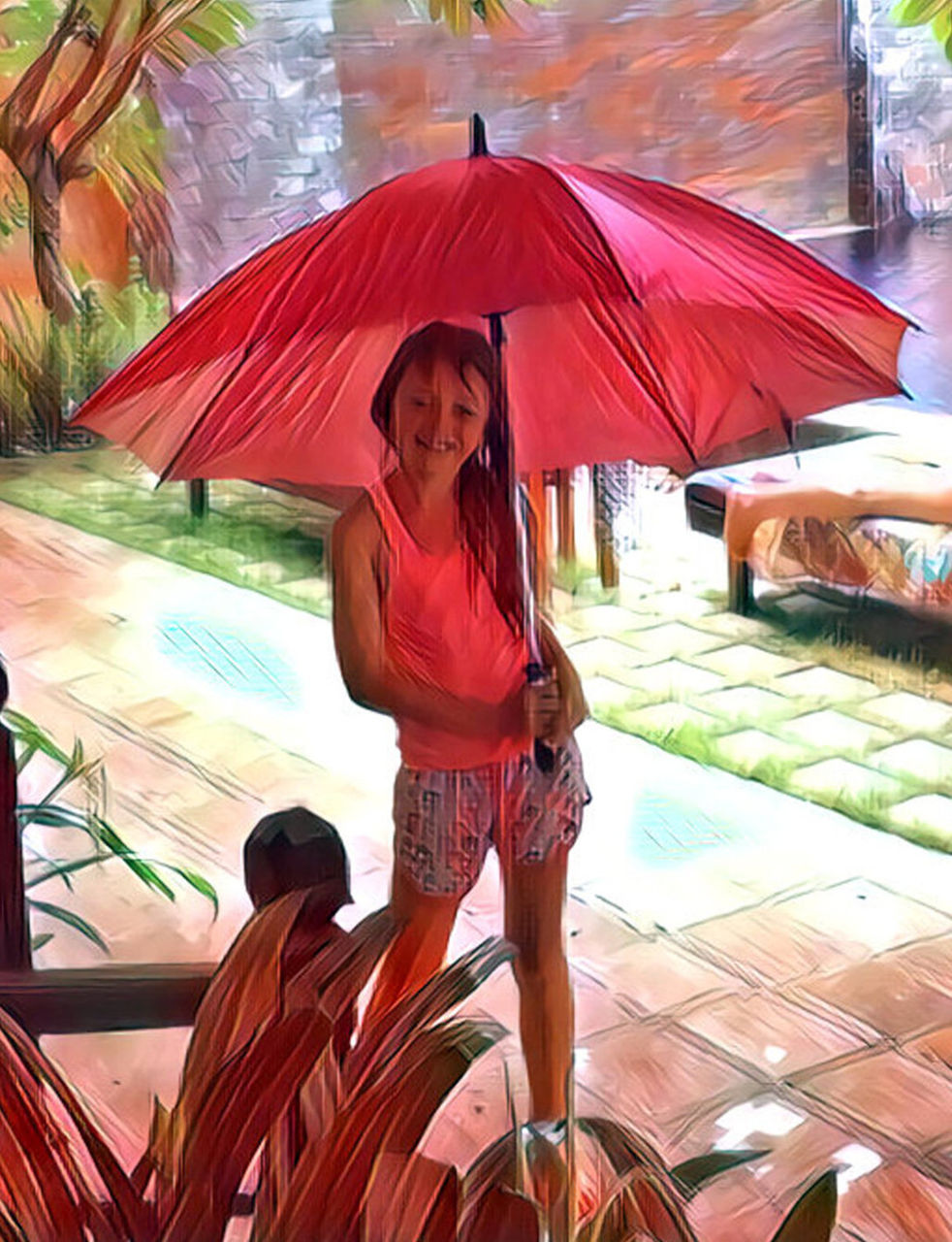 Danielle Arnal le parapluie rose