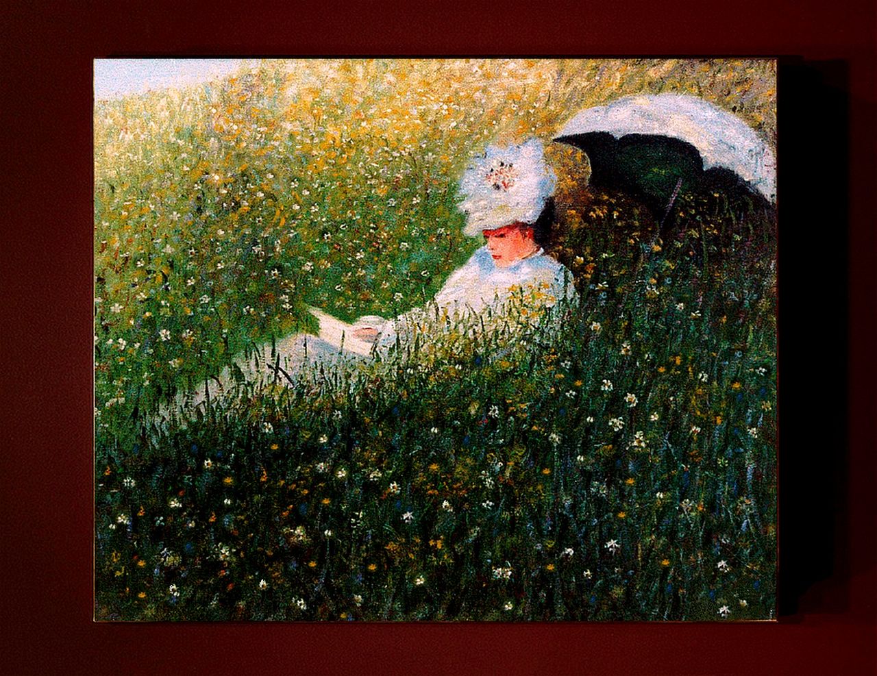 Dominique Imbert "Dans la prairie, Camille Monet" copie d'un Claude Monet. In the meadow, Monet