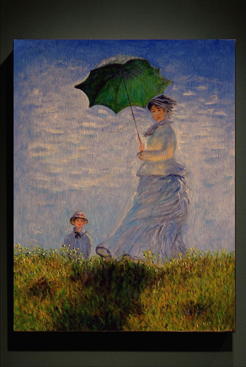 Dominique Imbert La promenade, la femme à l'ombrelle. The walk woman with a parasol,  copy of Monet