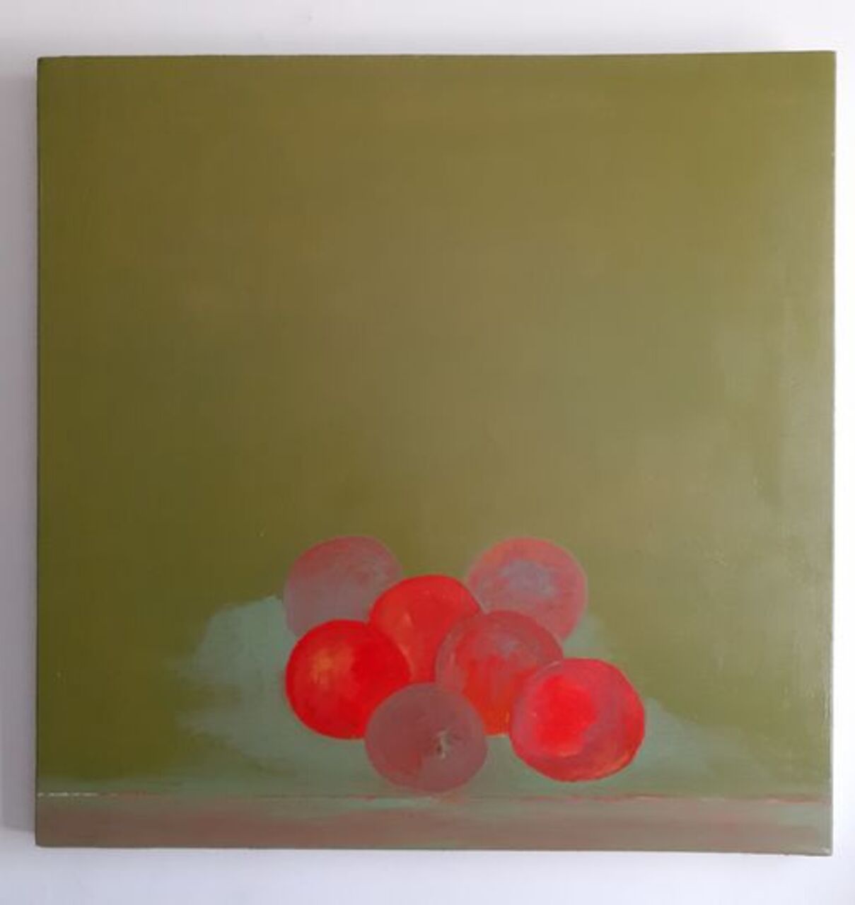 Jean Noël Bouet Pommes rouges. acrylique sur toile.100x100.2022