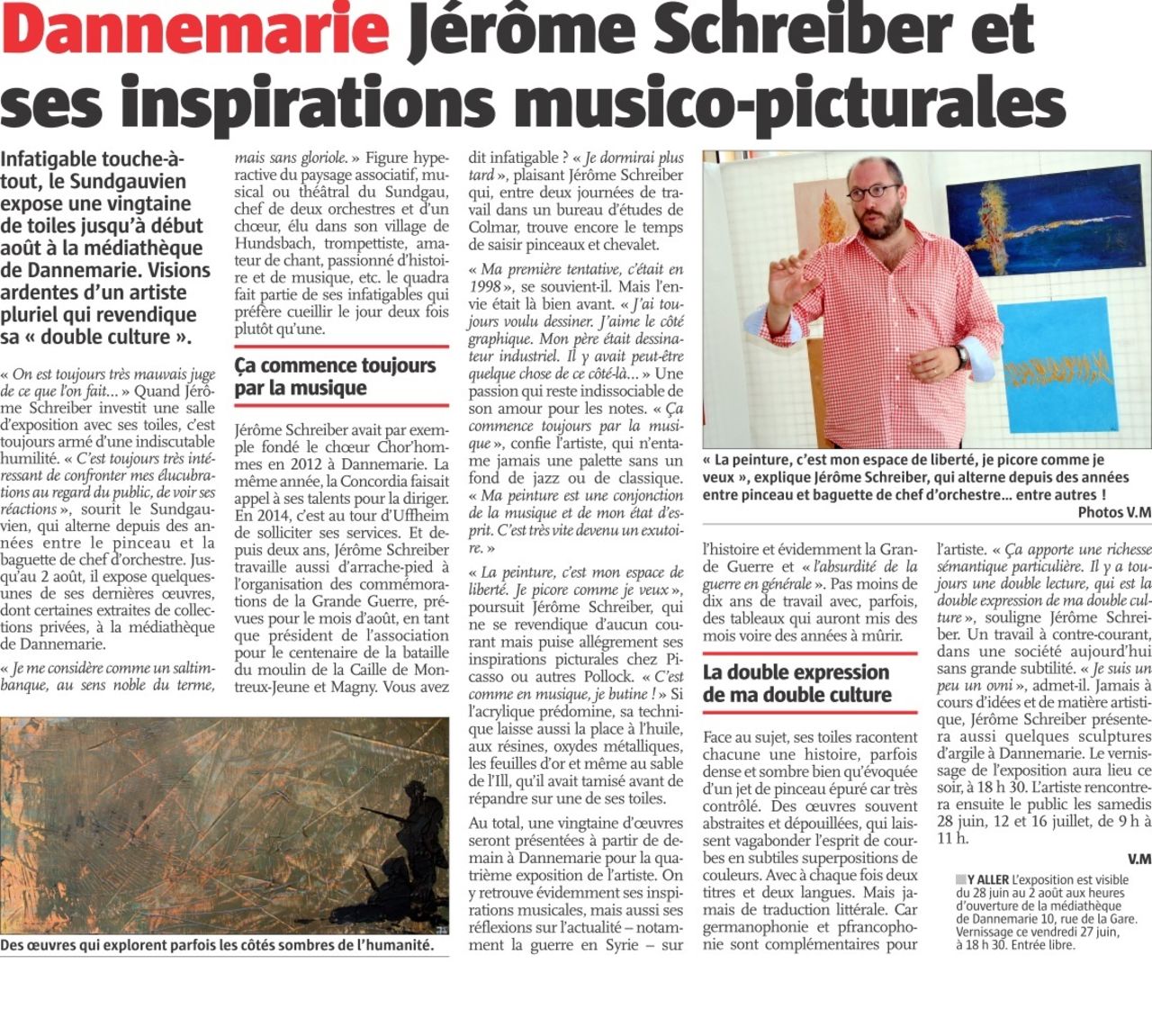 Jérôme SCHREIBER expo Dannemarie presse