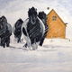 Michele martin - Des chevaux dans la neige 