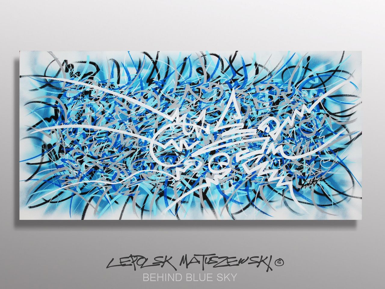 MK  Lepolsk Matuszewski BEHIND BLUE SKY   street art calligraffiti graffiti abstrait 