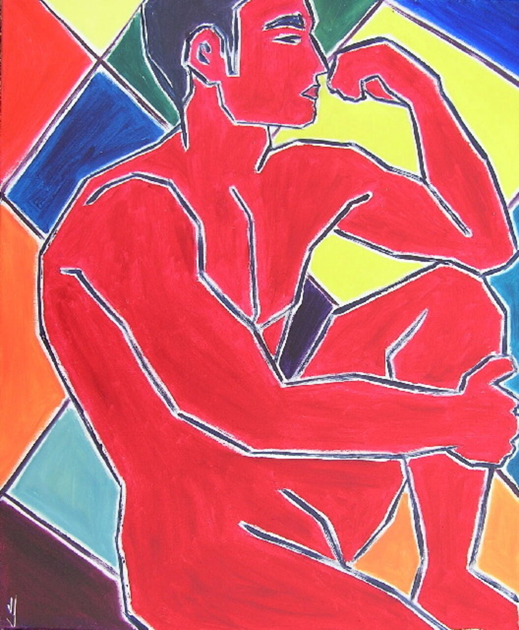 valerie jouve NU ARLEQUIN  homme assis